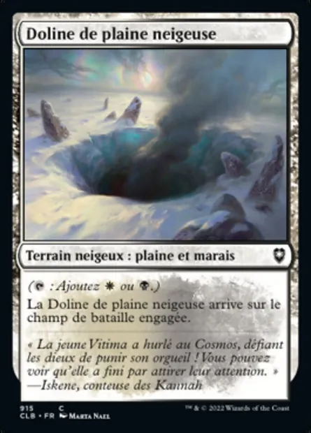 Doline de plaine neigeuse, carte Magic CLB 915 — extension Commander Légendes : la bataille de la Porte de Baldur