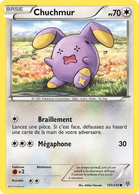 Chuchmur, carte Pokémon PLS 105 — extension Tempète Plasma
