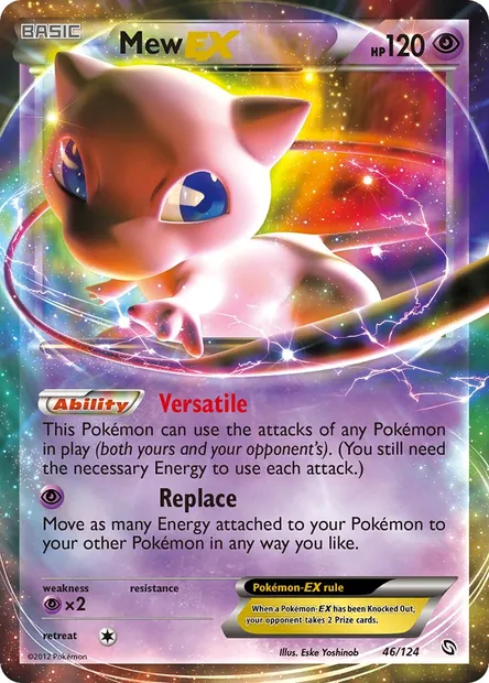 Mew-EX, Pokémon card DRX 46 — Dragons Exalted set