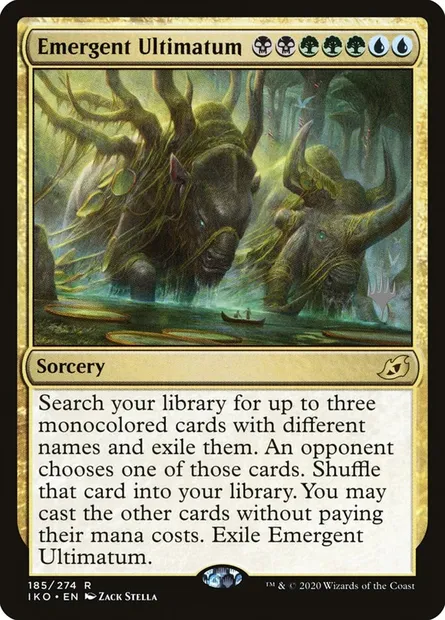 Ultimatum émergent, carte Magic PIKO 185p — extension Ikoria: Lair of Behemoths Promos