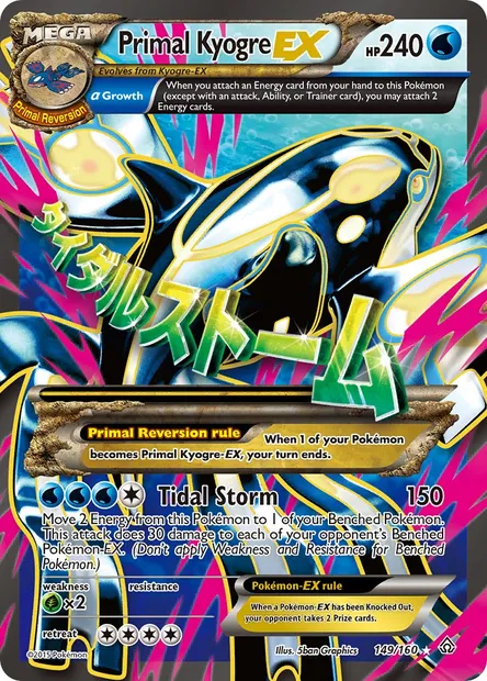 Primal Kyogre EX, Pokémon card PRC 149 — Primal Clash set