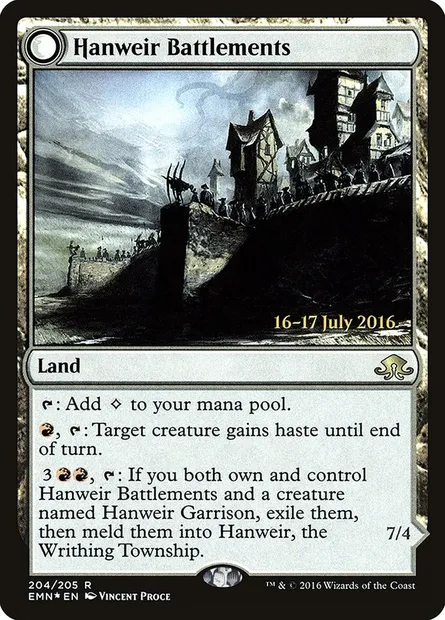 Hanweir Battlements, Magic card PEMN 204s — Eldritch Moon Promos set