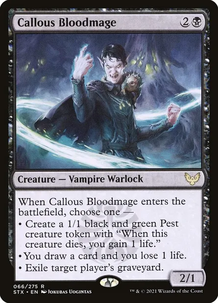 Callous Bloodmage, Magic card STX 66 — Strixhaven: School of Mages set