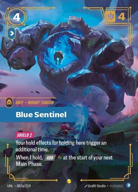 Blue Sentinel, carte Riftbound UNL 087a — extension Unleashed