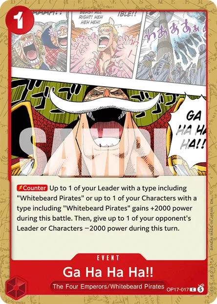 Ga Ha Ha Ha!!, One Piece card OP17-017 — THE WORLD’S STRONGEST WARRIORS set