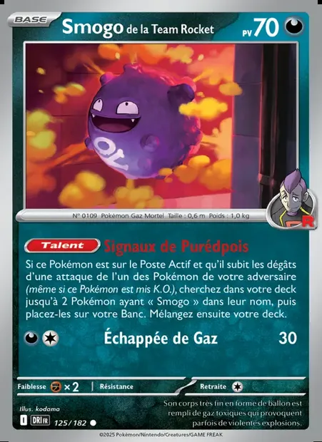 Smogo de la Team Rocket, carte Pokémon DRI 125 — extension Rivalités Destinées