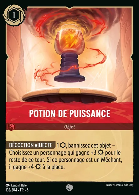 Potion de puissance, carte Disney Lorcana CH5-132 — extension Ciel Scintillant