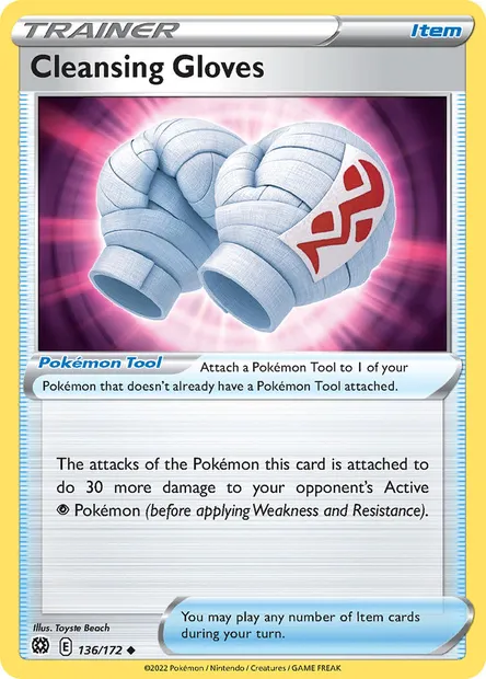Cleansing Gloves, Pokémon card BRS 136 — Brilliant Stars set