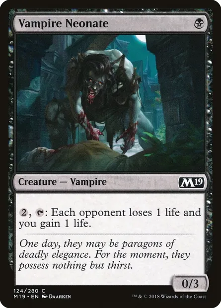 Vampire Neonate, Magic card M19 124 — Core Set 2019 set