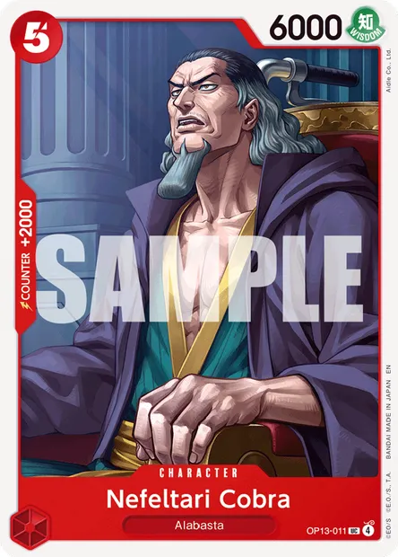 Nefeltari Cobra, One Piece card OP13-011 — CARRYING ON HIS WILL set