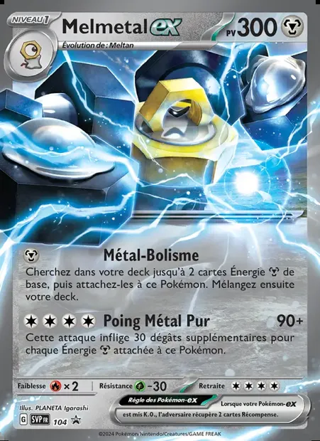 Melmetal-ex, carte Pokémon PR-SV 104 — extension SVP Black Star Promos