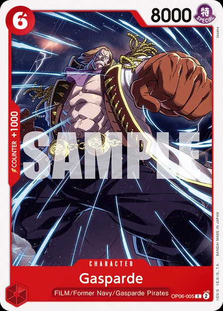 Gasparde, One Piece card OP06-005 — WINGS OF THE CAPTAIN set