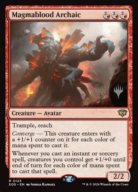 Archaïque hématomagma, carte Magic PSOS 123p — extension Secrets of Strixhaven Promos