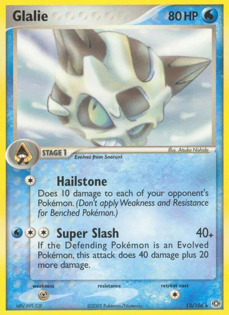 Glalie, Pokémon card EM 13 — Emerald set