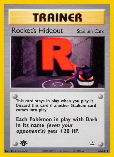 Rocket's Hideout, Pokémon card NR 63 — Neo Revelation set