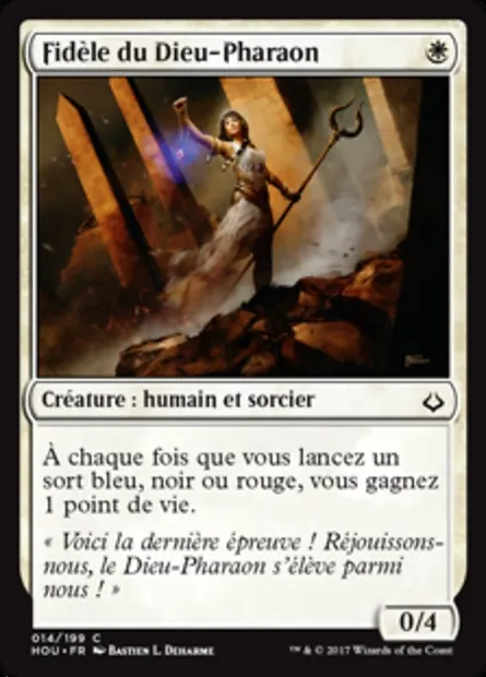 Fidèle du Dieu-Pharaon, carte Magic HOU 14 — extension L’âge de la destruction