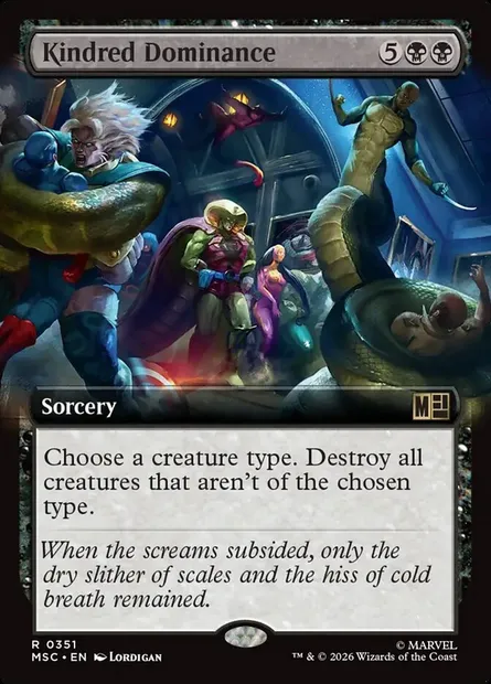 Kindred Dominance, Magic card MSC 351 — Marvel Super Heroes Commander set