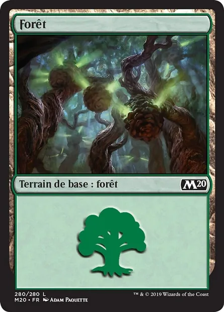 Forêt, carte Magic M20 280 — extension Core Set 2020