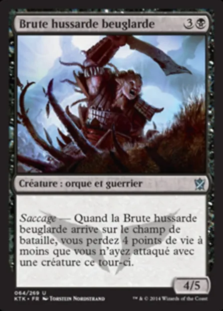 Brute hussarde beuglarde, carte Magic KTK 64 — extension Les Khans de Tarkir