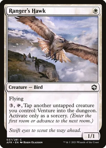 Ranger's Hawk, Magic card AFR 37 — Adventures in the Forgotten Realms set