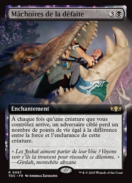 Mâchoires de la défaite, carte Magic TDC 67 — extension Tarkir: Dragonstorm Commander