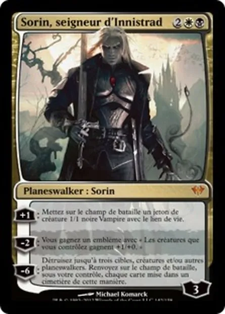 Sorin, seigneur d'Innistrad, carte Magic DKA 142 — extension Obscure Ascension