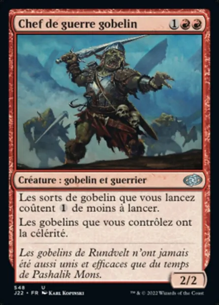 Chef de guerre gobelin, carte Magic J22 548 — extension Jumpstart 2022