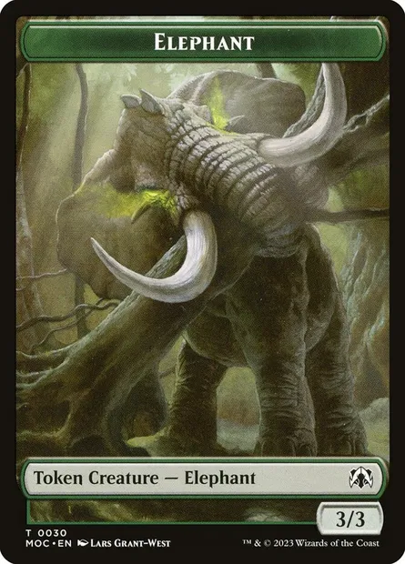 Elephant, carte Magic TMOC 30 — extension March of the Machine Commander Tokens