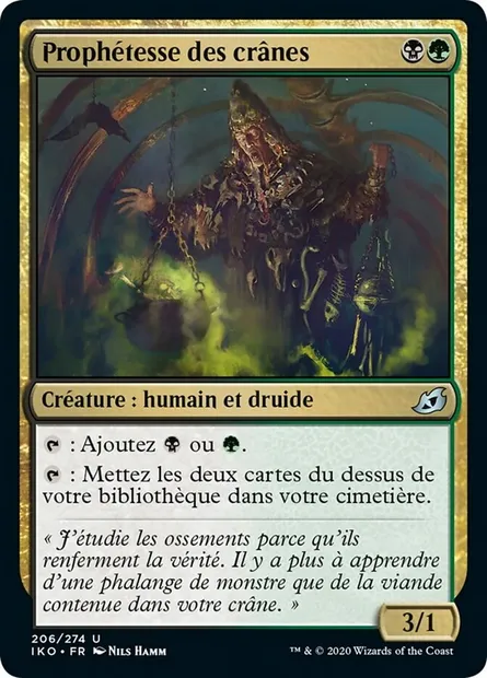Prophétesse des crânes, carte Magic IKO 206 — extension Ikoria: Lair of Behemoths