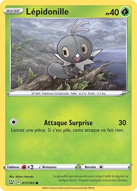 Lépidonille, carte Pokémon BST 11 — extension Styles de combat
