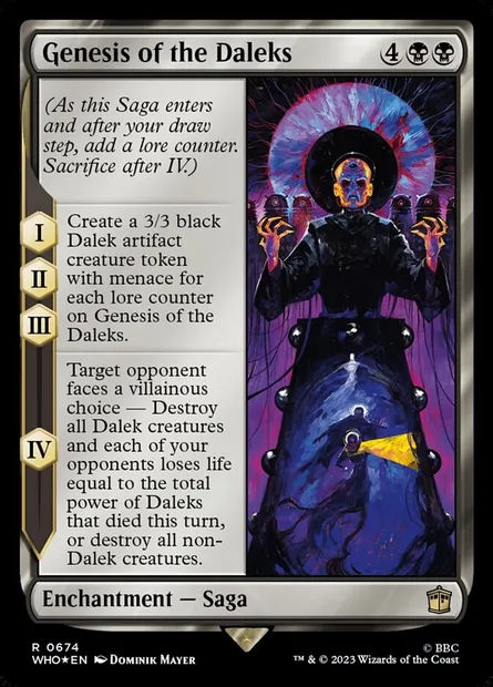 Genèse des Daleks, carte Magic WHO 674 — extension Doctor Who