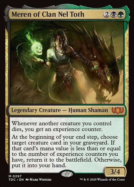 Meren of Clan Nel Toth, Magic card TDC 297 — Tarkir: Dragonstorm Commander set