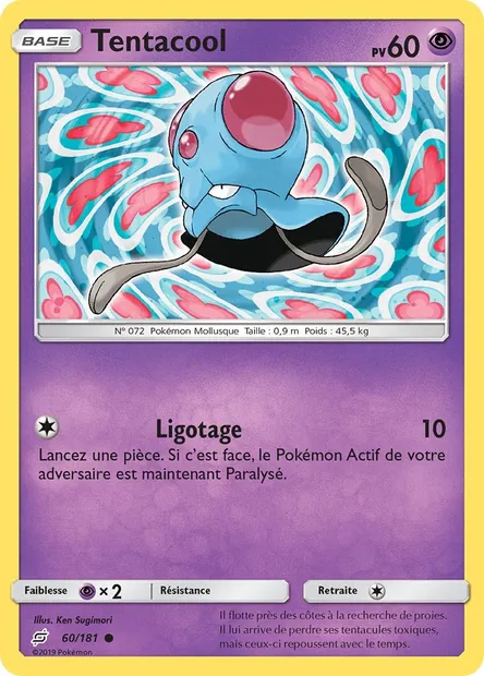 Tentacool, carte Pokémon TEU 60 — extension Duo de Choc