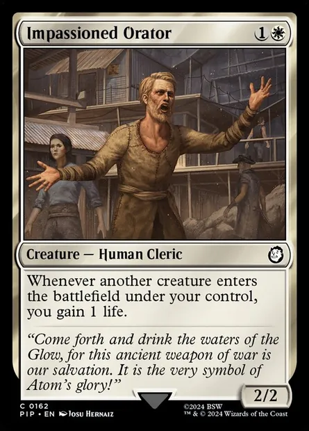 Impassioned Orator, Magic card PIP 162 — Fallout set