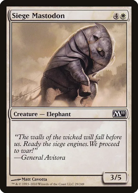 Siege Mastodon, Magic card M11 29 — Magic 2011 set