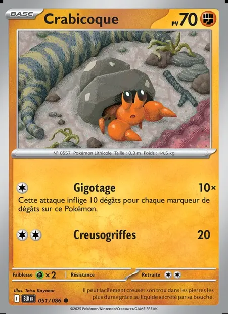 Crabicoque, carte Pokémon BLK 051 — extension Foudre Noire