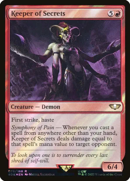 Gardien des Secrets de Slaanesh, carte Magic 40K 78★ — extension Warhammer 40,000 Commander