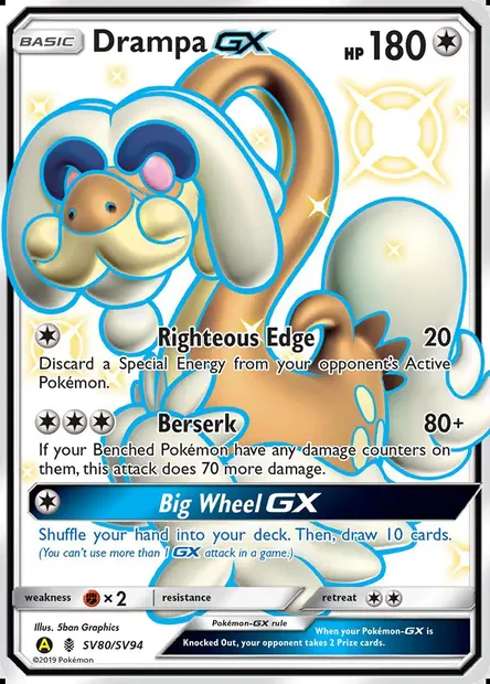Draïeul-GX, carte Pokémon SMA SV80 — extension Destinées Occultes Coffre Étincelant