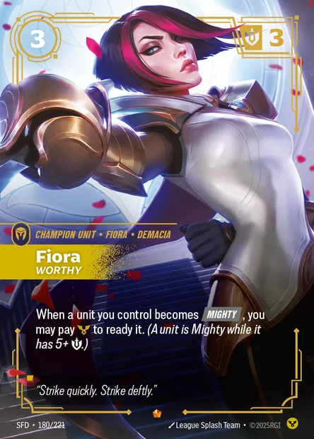 Fiora, carte Riftbound SFD 180 — extension Spiritforged