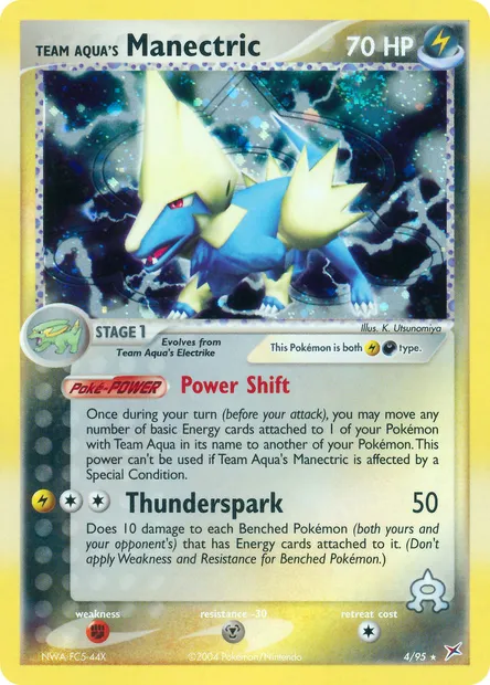 Team Aqua's Manectric, Pokémon card MA 4 — Team Magma vs Team Aqua set