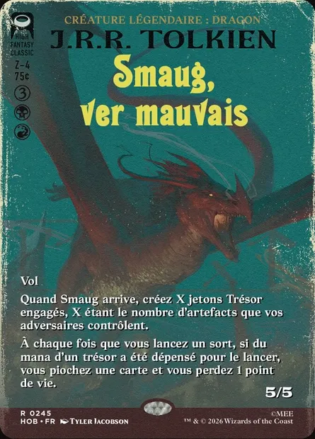 Smaug, ver mauvais, carte Magic HOB 245 — extension The Hobbit