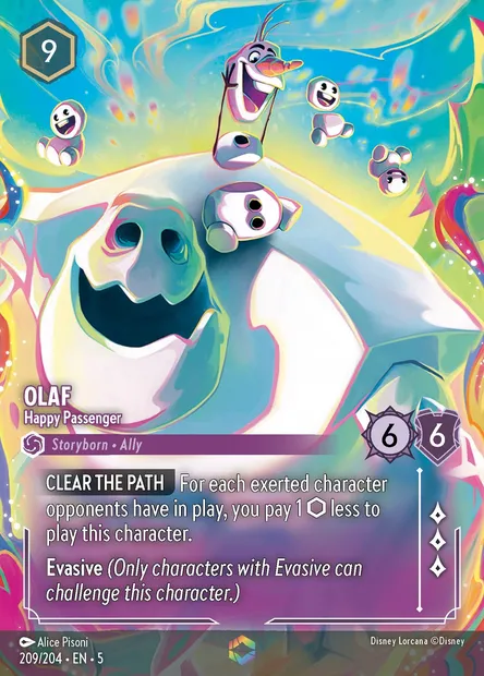 Olaf - Happy Passenger, Disney Lorcana card CH5-209 — Shimmering Skies set