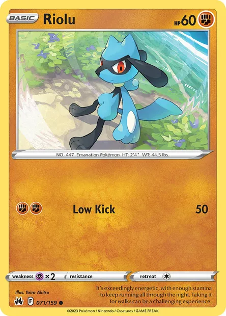 Riolu, Pokémon card CRZ 071 — Crown Zenith set
