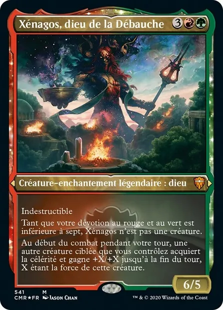 Xénagos, dieu de la Débauche, carte Magic CMR 541 — extension Commander Legends