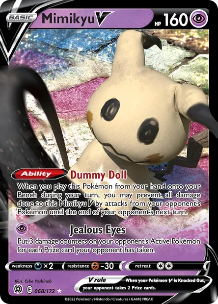 Mimikyu V, Pokémon card BRS 068 — Brilliant Stars set