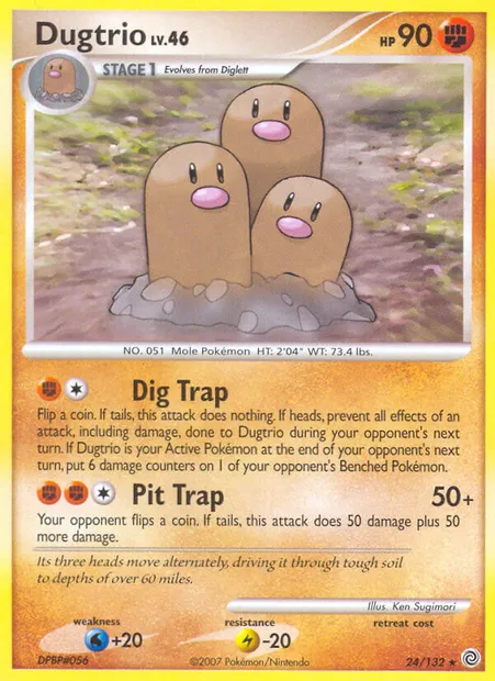 Dugtrio, Pokémon card SW 24 — Secret Wonders set