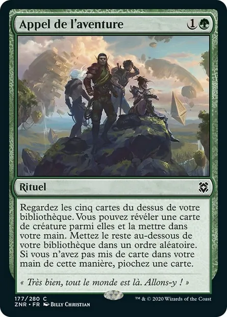 Appel de l'aventure, carte Magic ZNR 177 — extension Renaissance de Zendikar