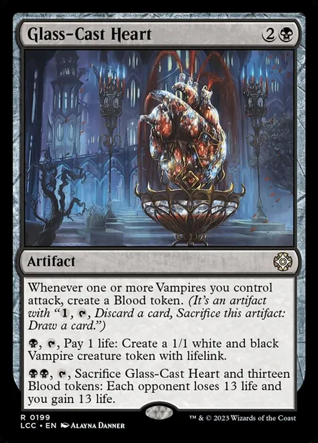 Glass-Cast Heart, Magic card LCC 199 — The Lost Caverns of Ixalan Commander set