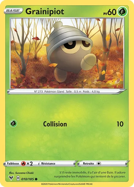 Grainipiot, carte Pokémon VIV 10 — extension Voltage Éclatant
