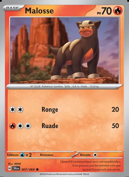 Malosse, carte Pokémon SFA 007 — extension Fable Nébuleuse